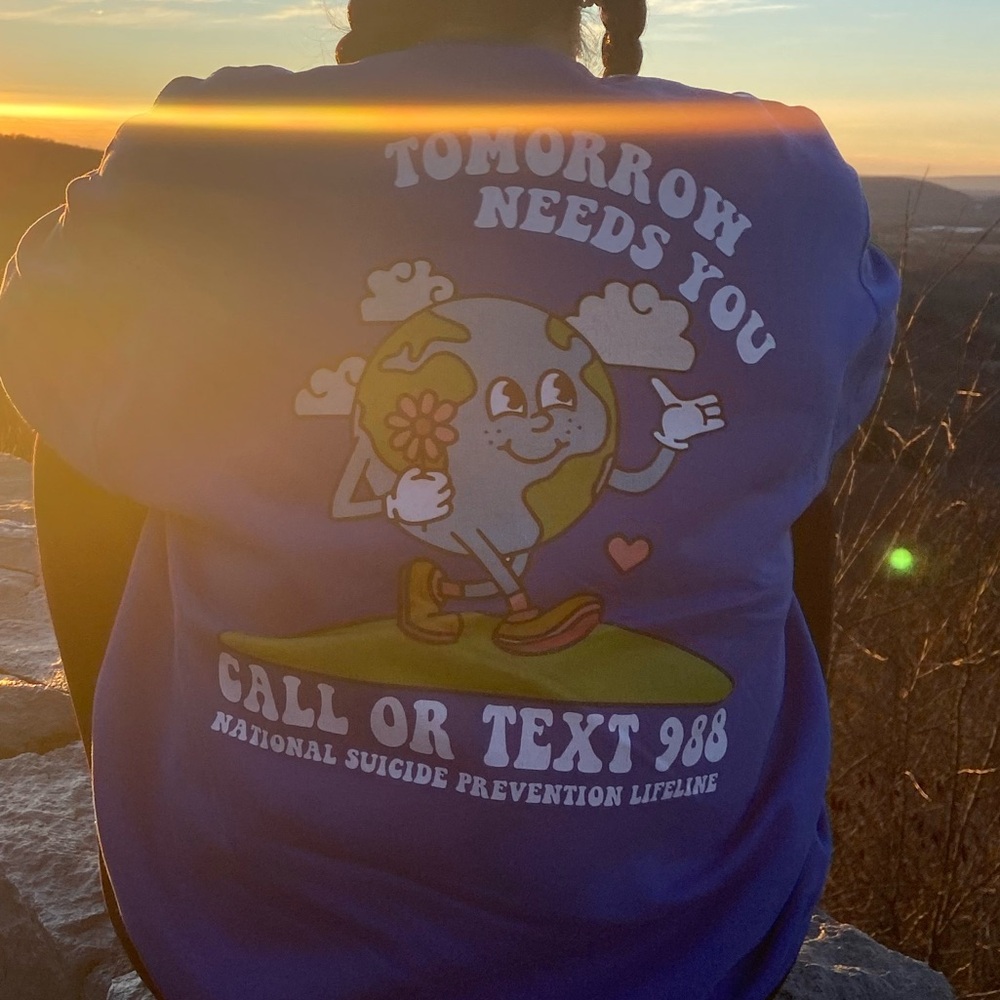 Blue Mental Health Graphic Crew Neck